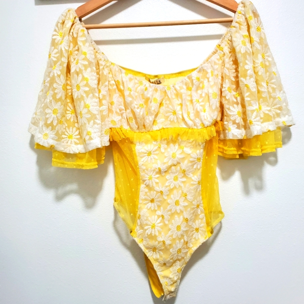 Yellow Daisy off the shoulder blouse